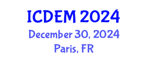 International Conference on Disaster and Emergency Management (ICDEM) December 30, 2024 - Paris, France