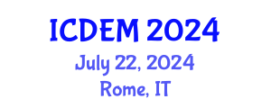 International Conference on Disaster and Emergency Management (ICDEM) July 22, 2024 - Rome, Italy