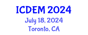 International Conference on Disaster and Emergency Management (ICDEM) July 18, 2024 - Toronto, Canada