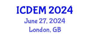 International Conference on Disaster and Emergency Management (ICDEM) June 27, 2024 - London, United Kingdom