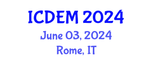 International Conference on Disaster and Emergency Management (ICDEM) June 03, 2024 - Rome, Italy