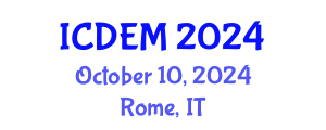 International Conference on Disaster and Emergency Management (ICDEM) October 10, 2024 - Rome, Italy