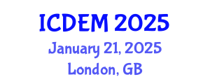 International Conference on Disaster and Emergency Management (ICDEM) January 21, 2025 - London, United Kingdom