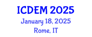 International Conference on Disaster and Emergency Management (ICDEM) January 18, 2025 - Rome, Italy