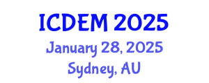 International Conference on Disaster and Emergency Management (ICDEM) January 28, 2025 - Sydney, Australia