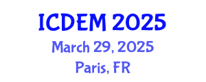 International Conference on Disaster and Emergency Management (ICDEM) March 29, 2025 - Paris, France