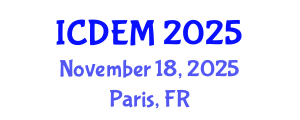 International Conference on Disaster and Emergency Management (ICDEM) November 18, 2025 - Paris, France