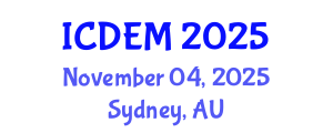 International Conference on Disaster and Emergency Management (ICDEM) November 04, 2025 - Sydney, Australia