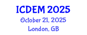 International Conference on Disaster and Emergency Management (ICDEM) October 21, 2025 - London, United Kingdom