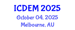 International Conference on Disaster and Emergency Management (ICDEM) October 04, 2025 - Melbourne, Australia