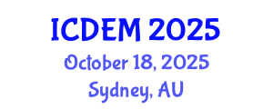 International Conference on Disaster and Emergency Management (ICDEM) October 18, 2025 - Sydney, Australia