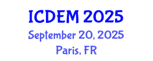 International Conference on Disaster and Emergency Management (ICDEM) September 20, 2025 - Paris, France