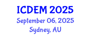 International Conference on Disaster and Emergency Management (ICDEM) September 06, 2025 - Sydney, Australia