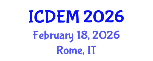 International Conference on Disaster and Emergency Management (ICDEM) February 18, 2026 - Rome, Italy