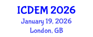 International Conference on Disaster and Emergency Management (ICDEM) January 19, 2026 - London, United Kingdom International Conference on Disaster and Emergency Management (ICDEM) January 19, 2026 - London, United Kingdom