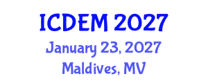 International Conference on Disaster and Emergency Management (ICDEM) January 23, 2027 - Maldives, Maldives International Conference on Disaster and Emergency Management (ICDEM) January 23, 2027 - Maldives, Maldives