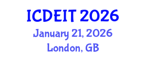 International Conference on Distance Education and Instructional Technology (ICDEIT) January 21, 2026 - London, United Kingdom