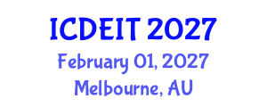International Conference on Distance Education and Instructional Technology (ICDEIT) February 01, 2027 - Melbourne, Australia International Conference on Distance Education and Instructional Technology (ICDEIT) February 01, 2027 - Melbourne, Australia