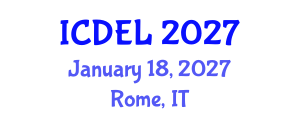 International Conference on Distance Education and Learning (ICDEL) January 18, 2027 - Rome, Italy International Conference on Distance Education and Learning (ICDEL) January 18, 2027 - Rome, Italy