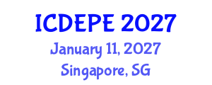 International Conference on Distance Education and Primary Education (ICDEPE) January 11, 2027 - Singapore, Singapore International Conference on Distance Education and Primary Education (ICDEPE) January 11, 2027 - Singapore, Singapore