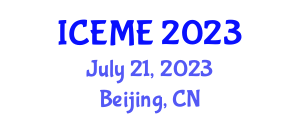 International Conference on E-business, Management and Economics (ICEME) July 21, 2023 - Beijing, China