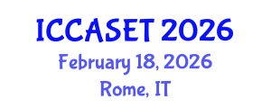 International Conference on E-commerce, E-administration, E-society, E-education and E-technology (ICCASET) February 18, 2026 - Rome, Italy