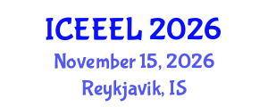 International Conference on e-Education and e-Learning (ICEEEL) November 15, 2026 - Reykjavik, Iceland International Conference on e-Education and e-Learning (ICEEEL) November 15, 2026 - Reykjavik, Iceland