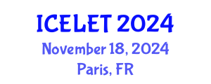 International Conference on e-Learning and e-Teaching (ICELET) November 18, 2024 - Paris, France