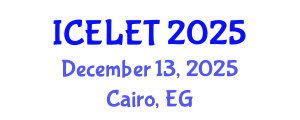 International Conference on e-Learning and e-Teaching (ICELET) December 13, 2025 - Cairo, Egypt