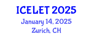 International Conference on e-Learning and e-Teaching (ICELET) January 14, 2025 - Zurich, Switzerland