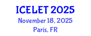 International Conference on e-Learning and e-Teaching (ICELET) November 18, 2025 - Paris, France