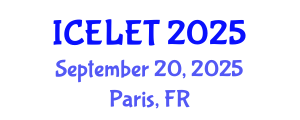 International Conference on e-Learning and e-Teaching (ICELET) September 20, 2025 - Paris, France