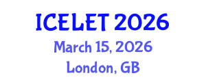 International Conference on e-Learning and e-Teaching (ICELET) March 15, 2026 - London, United Kingdom