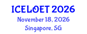 International Conference on E-Learning and Online Education Technologies (ICELOET) November 18, 2026 - Singapore, Singapore