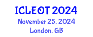 International Conference on e-Learning e-Education and Online Training (ICLEOT) November 25, 2024 - London, United Kingdom