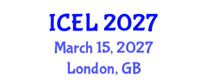 International Conference on e-Learning (ICEL) March 15, 2027 - London, United Kingdom International Conference on e-Learning (ICEL) March 15, 2027 - London, United Kingdom