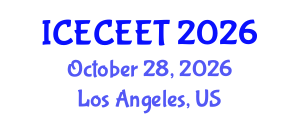 International Conference on Early Childhood Education and Education Technologies (ICECEET) October 28, 2026 - Los Angeles, United States