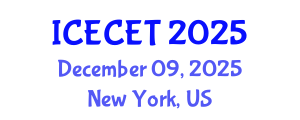 International Conference on Early Childhood Education and Teaching (ICECET) December 09, 2025 - New York, United States