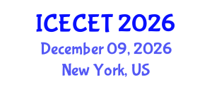 International Conference on Early Childhood Education and Teaching (ICECET) December 09, 2026 - New York, United States International Conference on Early Childhood Education and Teaching (ICECET) December 09, 2026 - New York, United States