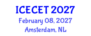 International Conference on Early Childhood Education and Teaching (ICECET) February 08, 2027 - Amsterdam, Netherlands International Conference on Early Childhood Education and Teaching (ICECET) February 08, 2027 - Amsterdam, Netherlands