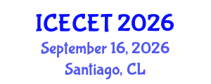 International Conference on Early Childhood Education and Teaching Systems (ICECET) September 16, 2026 - Santiago, Chile International Conference on Early Childhood Education and Teaching Systems (ICECET) September 16, 2026 - Santiago, Chile