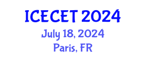 International Conference on Early Childhood Education and Technology (ICECET) July 18, 2024 - Paris, France