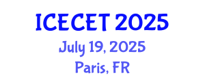 International Conference on Early Childhood Education and Technology (ICECET) July 19, 2025 - Paris, France