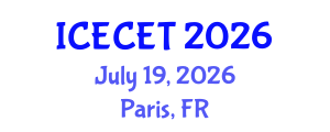 International Conference on Early Childhood Education and Technology (ICECET) July 19, 2026 - Paris, France