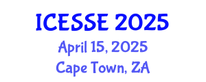 International Conference on Earth and Space Sciences and Engineering (ICESSE) April 15, 2025 - Cape Town, South Africa