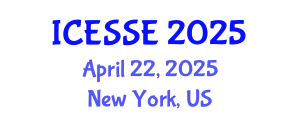 International Conference on Earth and Space Sciences and Engineering (ICESSE) April 22, 2025 - New York, United States