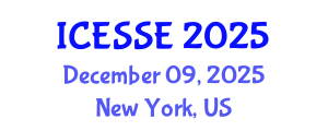 International Conference on Earth and Space Sciences and Engineering (ICESSE) December 09, 2025 - New York, United States