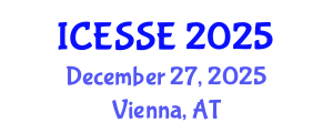 International Conference on Earth and Space Sciences and Engineering (ICESSE) December 27, 2025 - Vienna, Austria