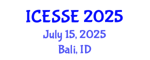 International Conference on Earth and Space Sciences and Engineering (ICESSE) July 15, 2025 - Bali, Indonesia