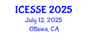 International Conference on Earth and Space Sciences and Engineering (ICESSE) July 12, 2025 - Ottawa, Canada